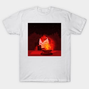 Couple Campfire Cozy Lovers Embrace Together T-Shirt